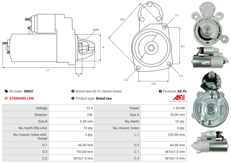 Μίζα Ford Cougar, Mazda - 12V AS-PL (S9031) 5 Μίζα Ford Cougar, Mazda - 12V AS-PL (S9031) - Image 5