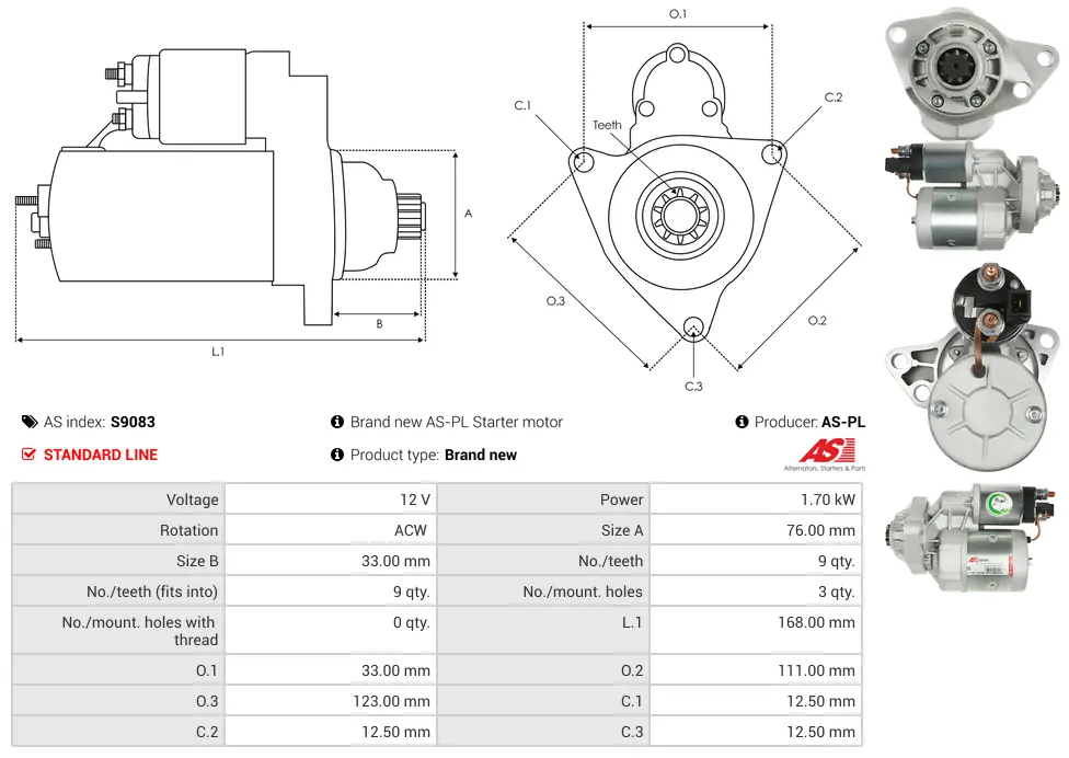 Μίζα Audi A2, Ford Galaxy I - 12V AS-PL (S9083) 5 Μίζα Audi A2, Ford Galaxy I - 12V AS-PL (S9083) - Image 5
