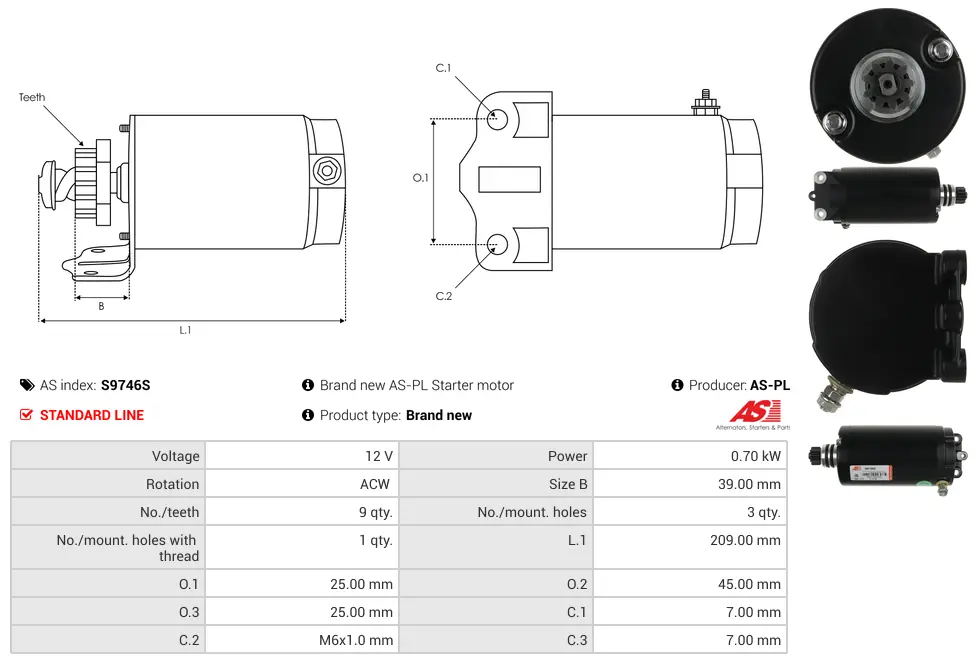 Μίζα Bombardier Quest 500 2X2, John Deere Buck Auto 4-TEC - 12V AS-PL (S9746S) 5 Μίζα Bombardier Quest 500 2X2, John Deere Buck Auto 4-TEC - 12V AS-PL (S9746S) - Image 5