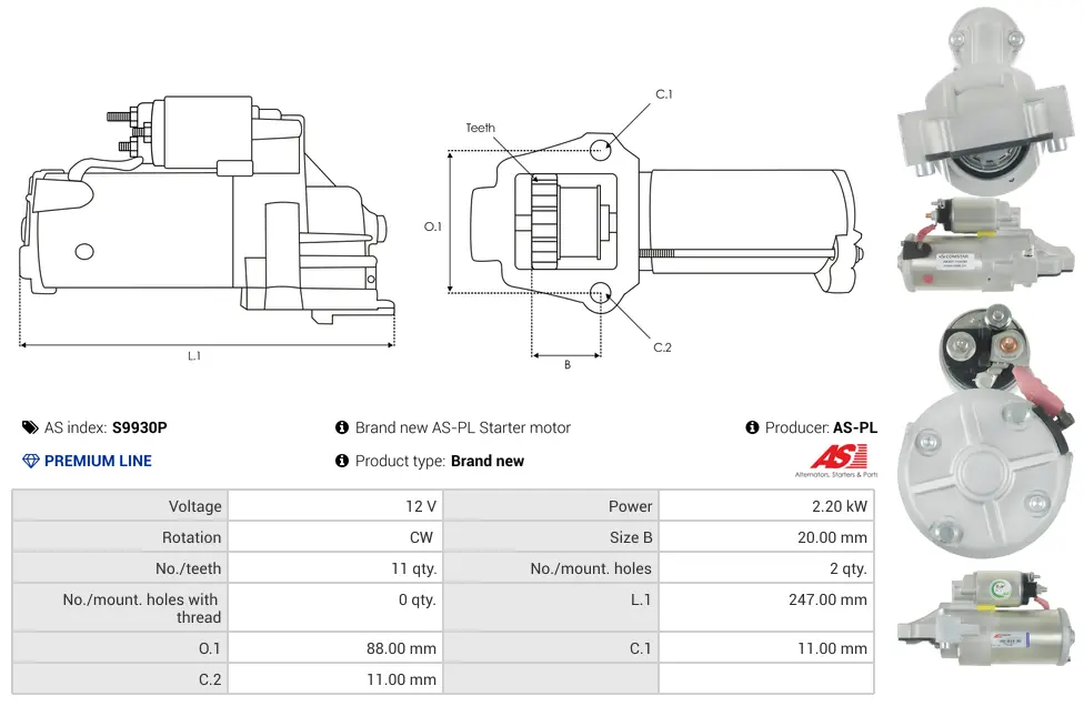 Μίζα Ford Ranger - 12V AS-PL (S9930P) 5 Μίζα Ford Ranger - 12V AS-PL (S9930P) - Image 5