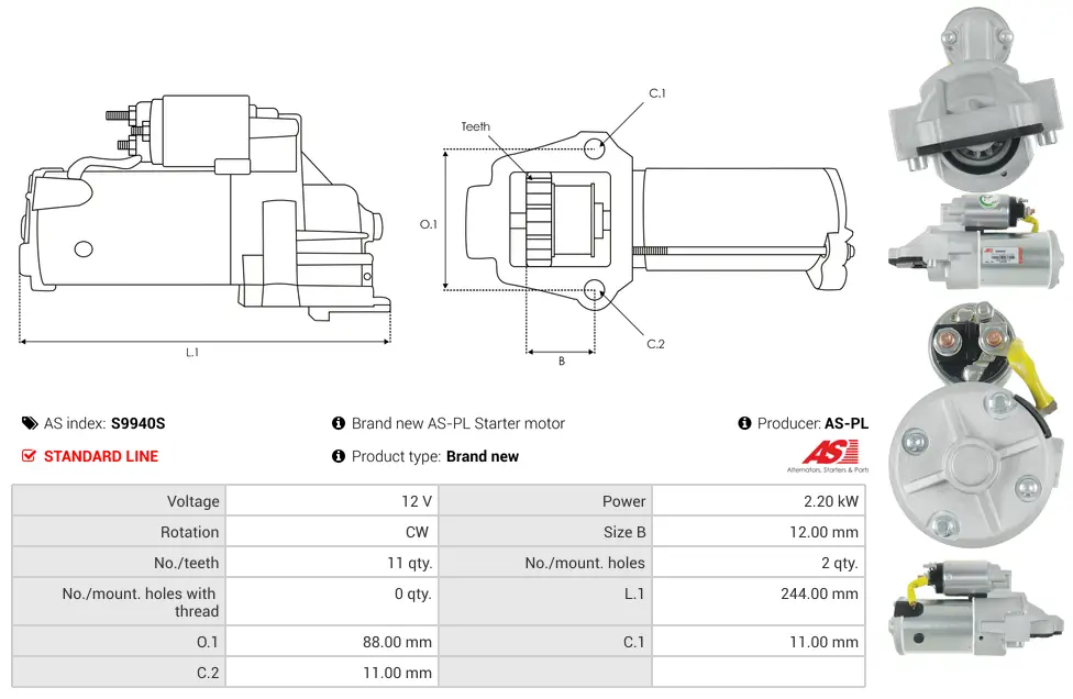 Μίζα Ford Ranger - 12V AS-PL (S9940S) 5 Μίζα Ford Ranger - 12V AS-PL (S9940S) - Image 5